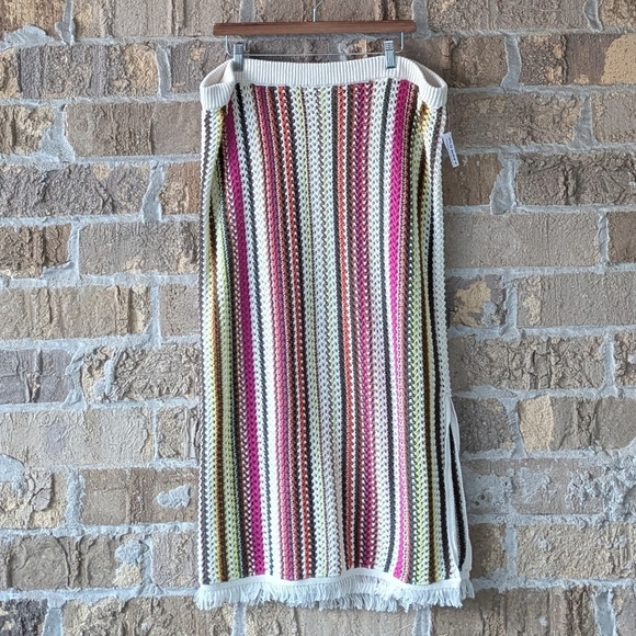 NWT Old Navy Open-Stitch Midi Skirt Crochet Multi Stripe Size XL - Picture 10 of 10